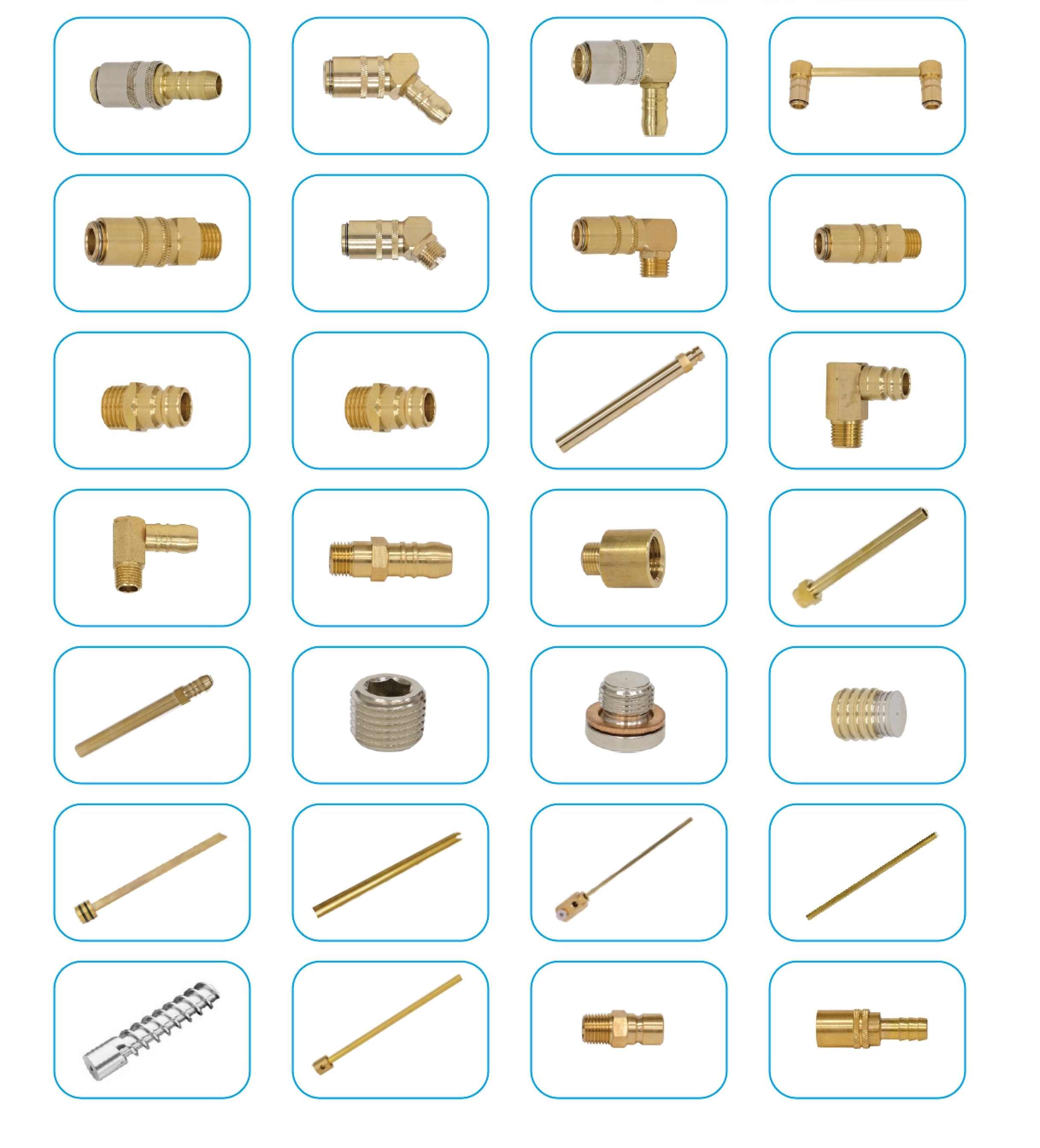 Set 4: Precision Brass Fittings for Cooling Systems